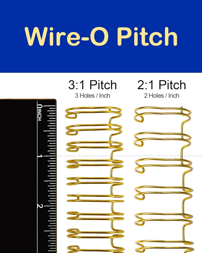 RAYSON WR3219M Wire Binding Spines, Multicolor, 3:1 Pitch Double Loop Binding Wires 3/4 Inch, 32-Loop Wire Ring Pack of 50 with Black, Gold, Blue, White, Silver - Image 5